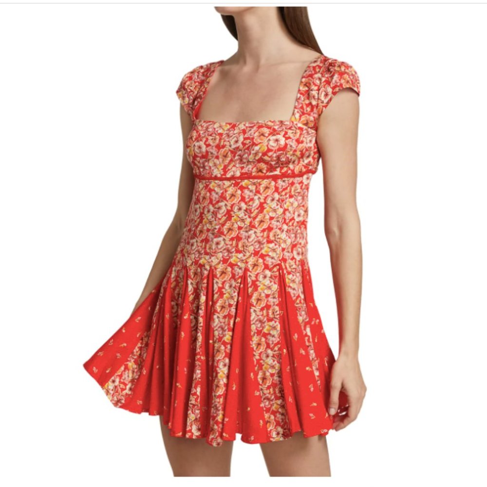 Free people Ponderosa mini dress Red M NWT